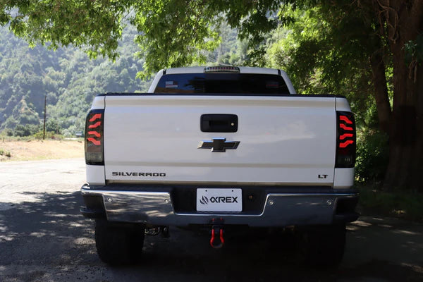 AlphaRex 620010 PRO Series Jet Black LED Tail Lights | 2015-2019 GM Silverado/Sierra 2500HD/3500HD