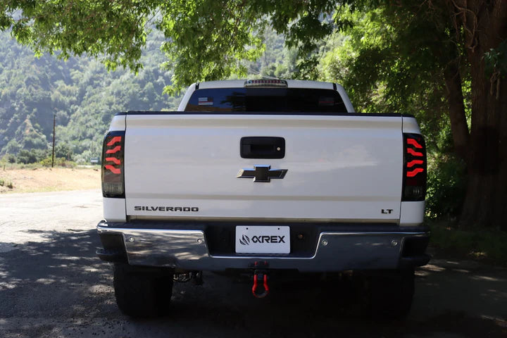 AlphaRex 630010 PRO Series Jet Black LED Tail Lights | 2014-2018 GM/GMC Sierra 2500HD/3500HD SRW