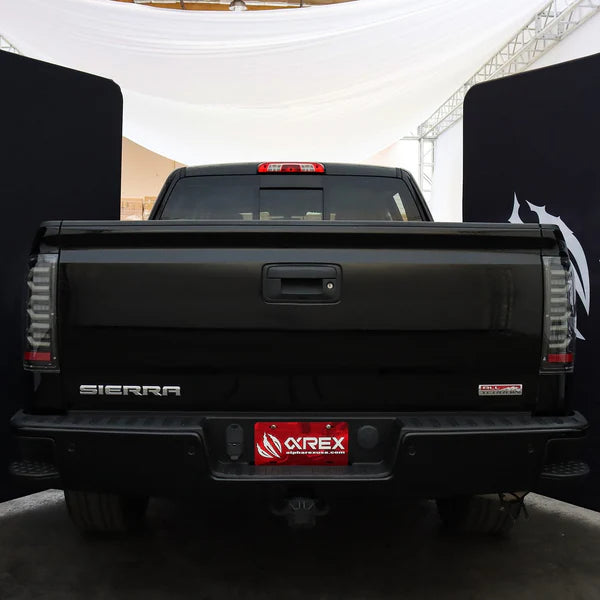 AlphaRex 630030 LUXX Series Alpha Black LED Tail Lights | 2014-2018 GM/GMC Sierra 2500HD/3500HD
