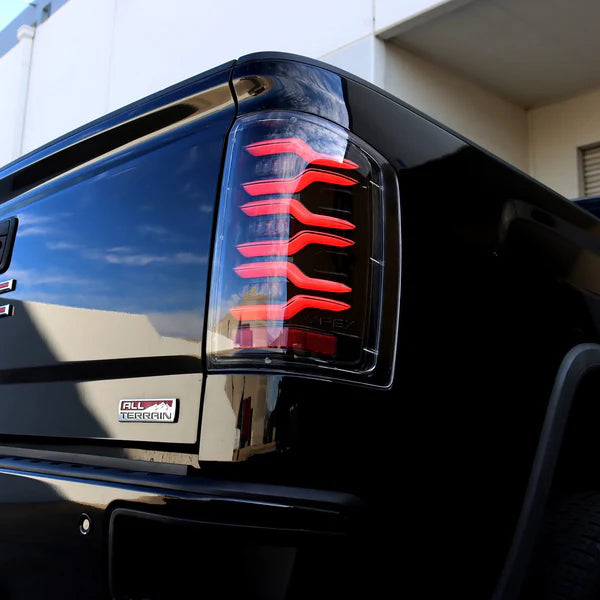 AlphaRex 630030 LUXX Series Alpha Black LED Tail Lights | 2014-2018 GM/GMC Sierra 2500HD/3500HD