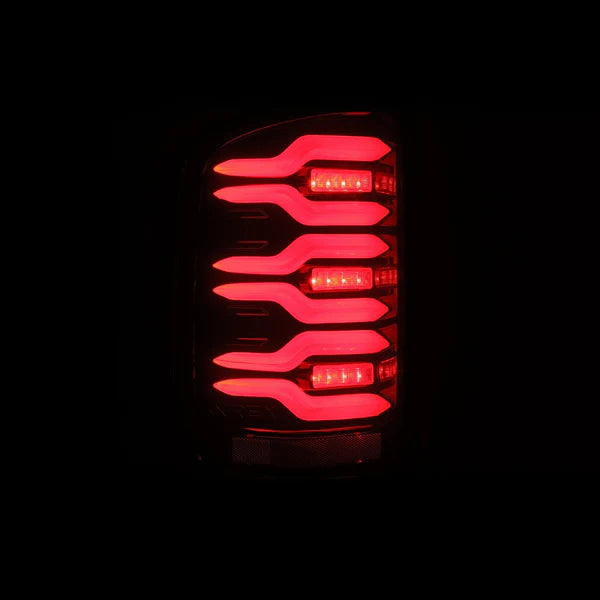 AlphaRex 630050 LUXX Series Black/Red LED Tail Lights | 2014-2018 GM Chevrolet Sierra 2500HD/3500HD