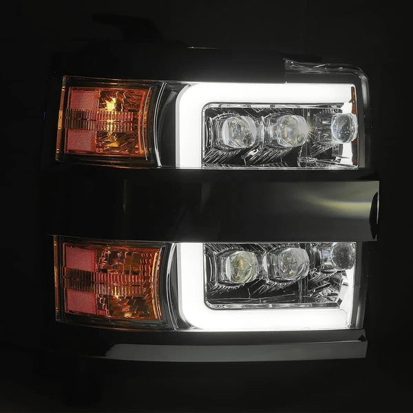 AlphaRex 880228 NOVA LED Chrome Headlights | 2015-2019 GM Chevrolet Silverado 2500HD/3500HD