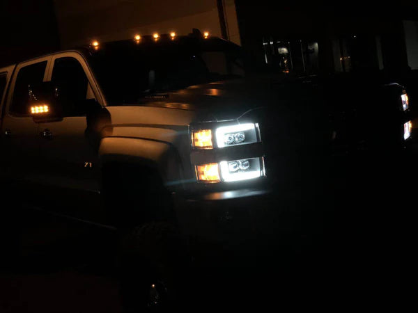 AlphaRex 880228 NOVA LED Chrome Headlights | 2015-2019 GM Chevrolet Silverado 2500HD/3500HD