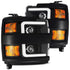 AlphaRex 880226 PRO Halogen Jet Black Headlights | 2015-2019 GM Chevrolet Silverado 2500HD/3500HD