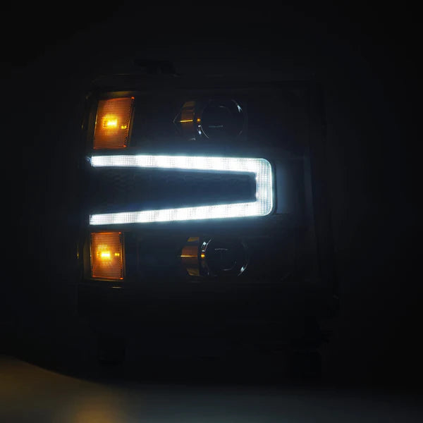 AlphaRex 880234 LUXX Series Black LED Projector Headlights | 2016-2018 GM Chevrolet Silverado 1500