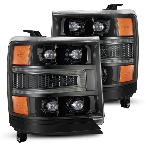 AlphaRex 880236 NOVA Series Alpha Black LED Projector Headlights | 2016-2018 GM Chevrolet Silverado 1500