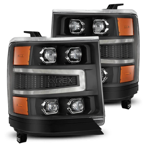 AlphaRex 880237 NOVA Series Black LED Projector Headlights | 2016-2018 GM Chevrolet Silverado 1500