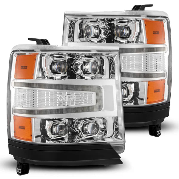 AlphaRex 880238 NOVA Series Chrome LED Projector Headlights | 2016-2018 GM Chevrolet Silverado 1500