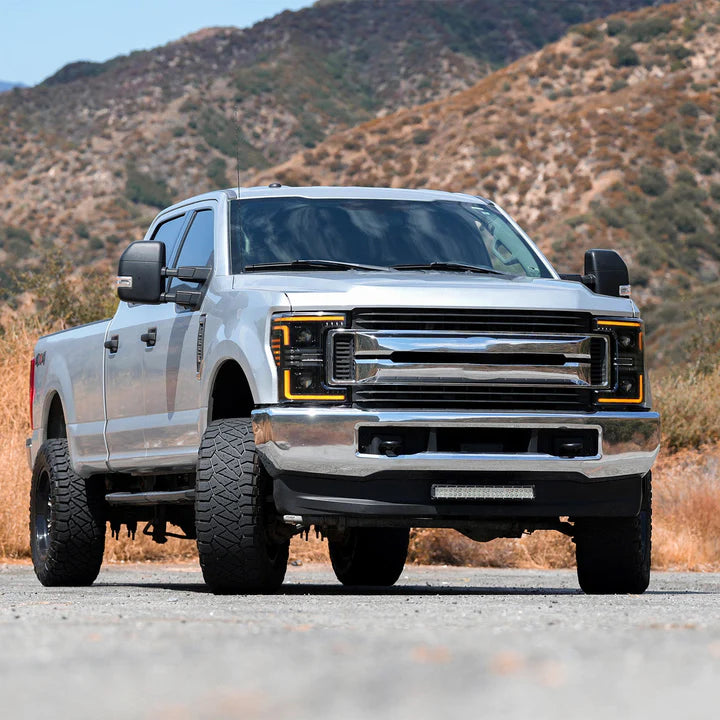 AlphaRex 880345 PRO-Series Halogen Projector Headlights - Alpha-Black | 2020-2022 Ford F250/F350 Super Duty w/ Factory Halogen Headlights