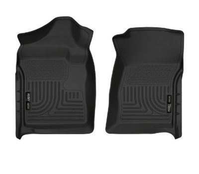 Husky 18221 Front Floor Liners | 2007-2014 GM Silverado/Sierra 1500/2500HD/3500HD Regular Cab