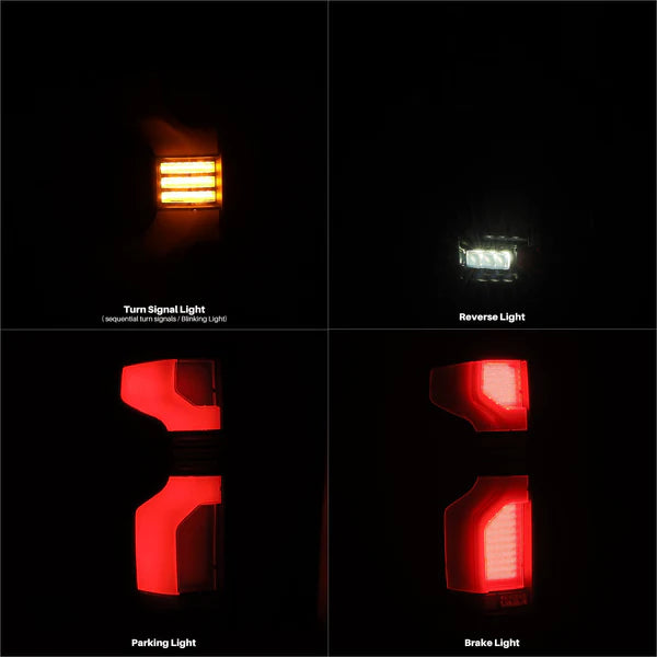AlphaRex 620078 LUXX-Series LED Tail Lights - Alpha-Black | 2020-2025 GM Chevrolet Silverado 2500HD/3500HD