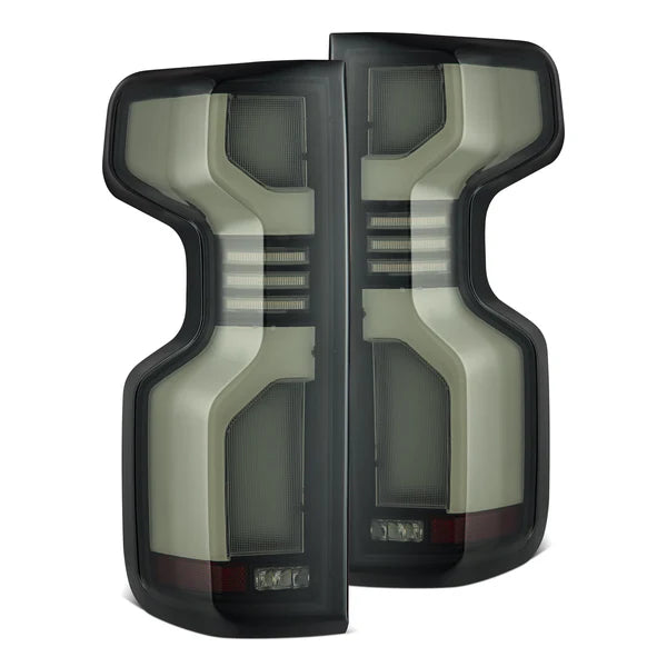 AlphaRex 620088 LUXX-Series LED Tail Lights - Black | 2020-2025 GM Chevrolet Silverado 2500HD/3500HD