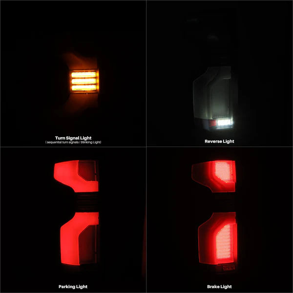 AlphaRex 620088 LUXX-Series LED Tail Lights - Black | 2020-2025 GM Chevrolet Silverado 2500HD/3500HD