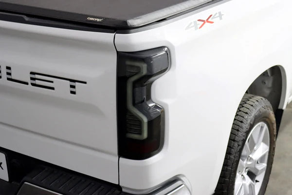 AlphaRex 620070 PRO Series Jet Black LED Tail Lights | 2020-2025 GM Chevrolet Silverado 2500HD/3500HD