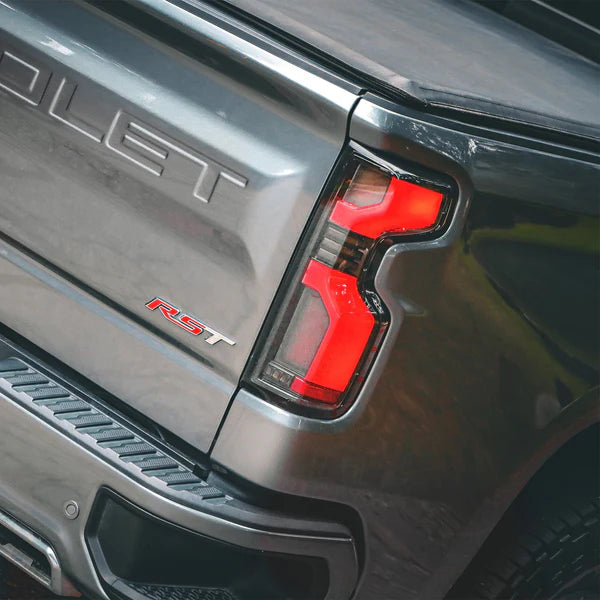AlphaRex 620088 LUXX-Series LED Tail Lights - Black | 2020-2025 GM Chevrolet Silverado 2500HD/3500HD