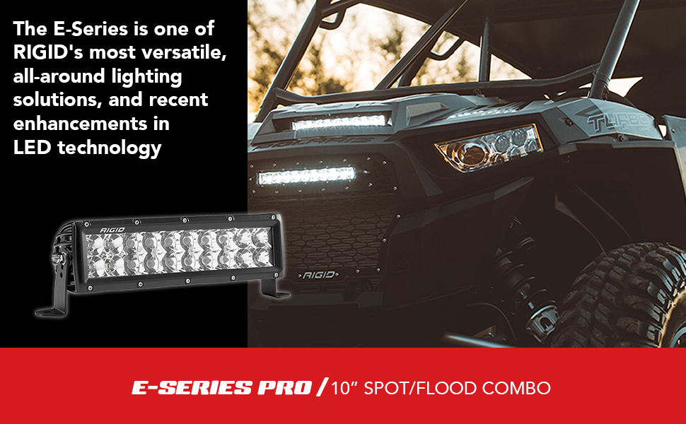 Rigid 110313 10 inch E-Series Pro Combo Beam Light Bar - Black | Universal