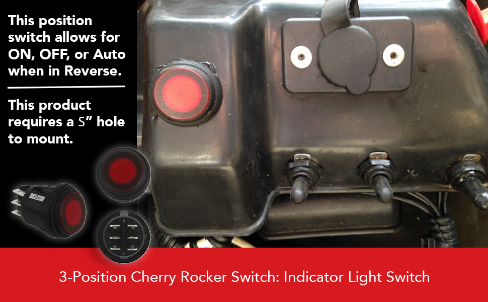 Rigid 40191 Industries 2 Position Rocker Switch (Red) | Universal