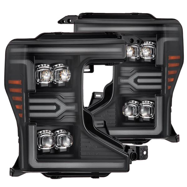 AlphaRex 880338 NOVA-Series LED Projector Headlights - Black | 2020-2022 F250/F350 Super Duty w/ Factory Halogen Headlights