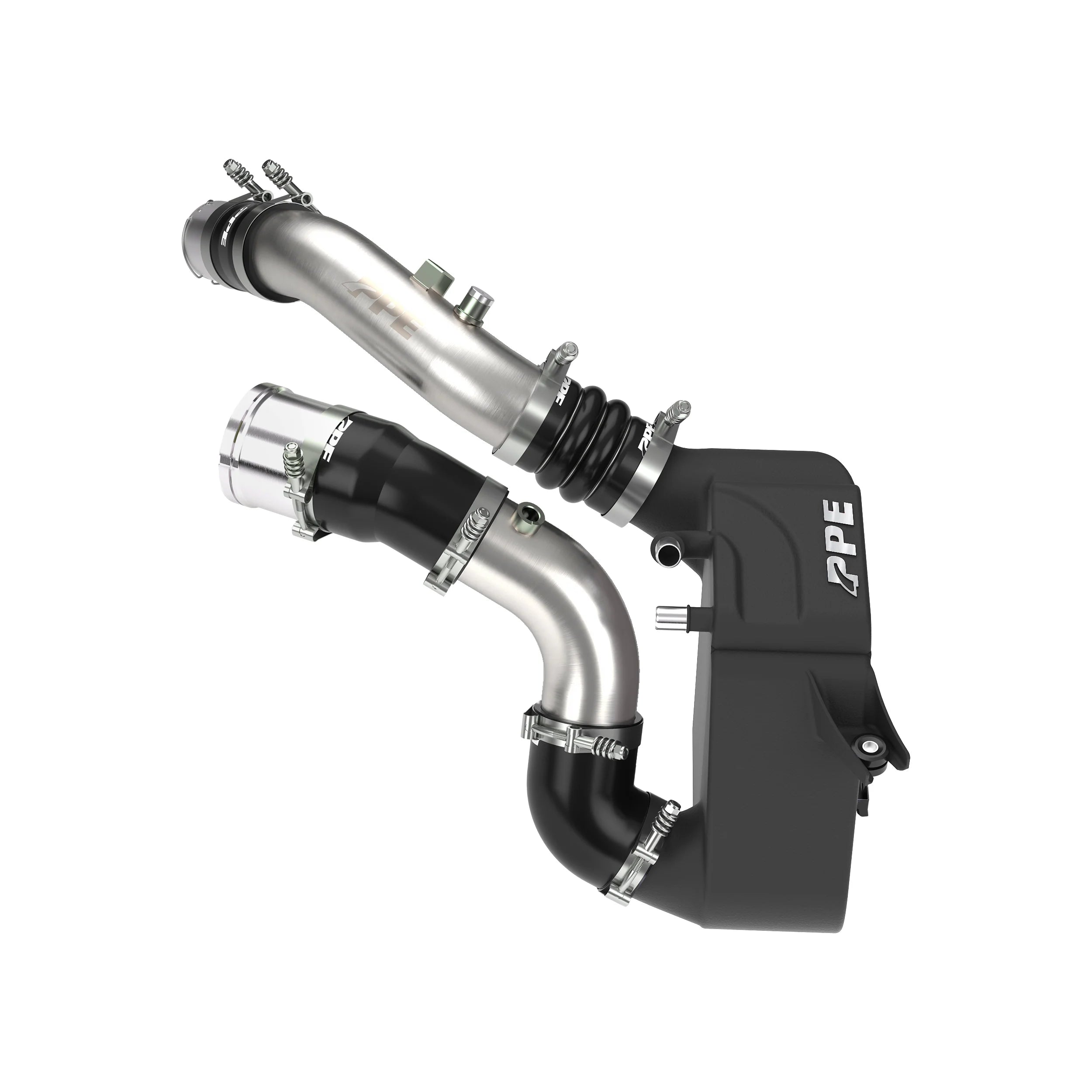 PPE 315045220 Air-to-Water Intercooler with Brushed Charge Pipes (Black) | 2011-2026 Ford F250/F350 6.7L Powerstroke