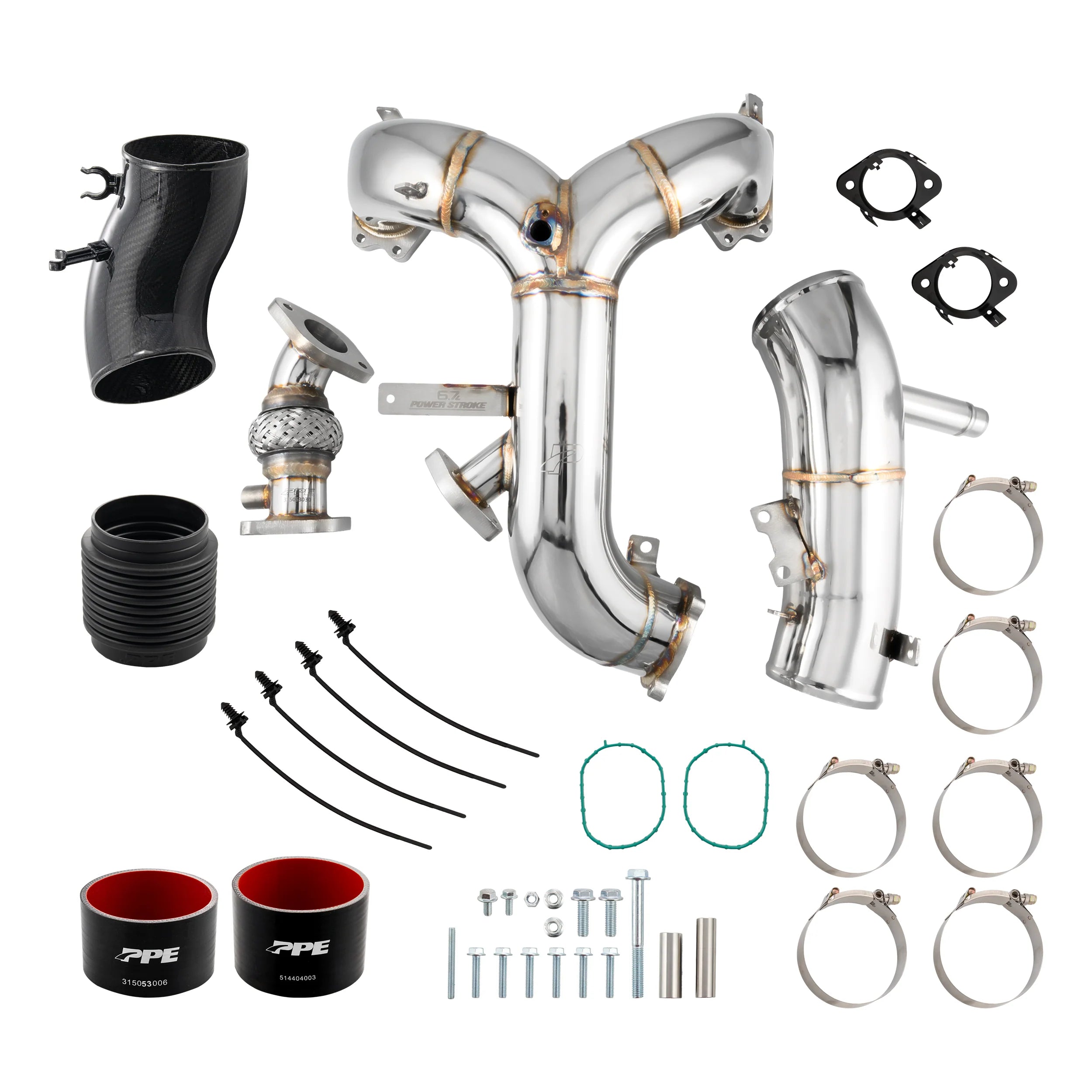 PPE 315053530 Zilla Intake Manifold and Turbo Inlet Kit (Polished) | 2017-2019 Ford F250/F350 6.7L Powerstroke
