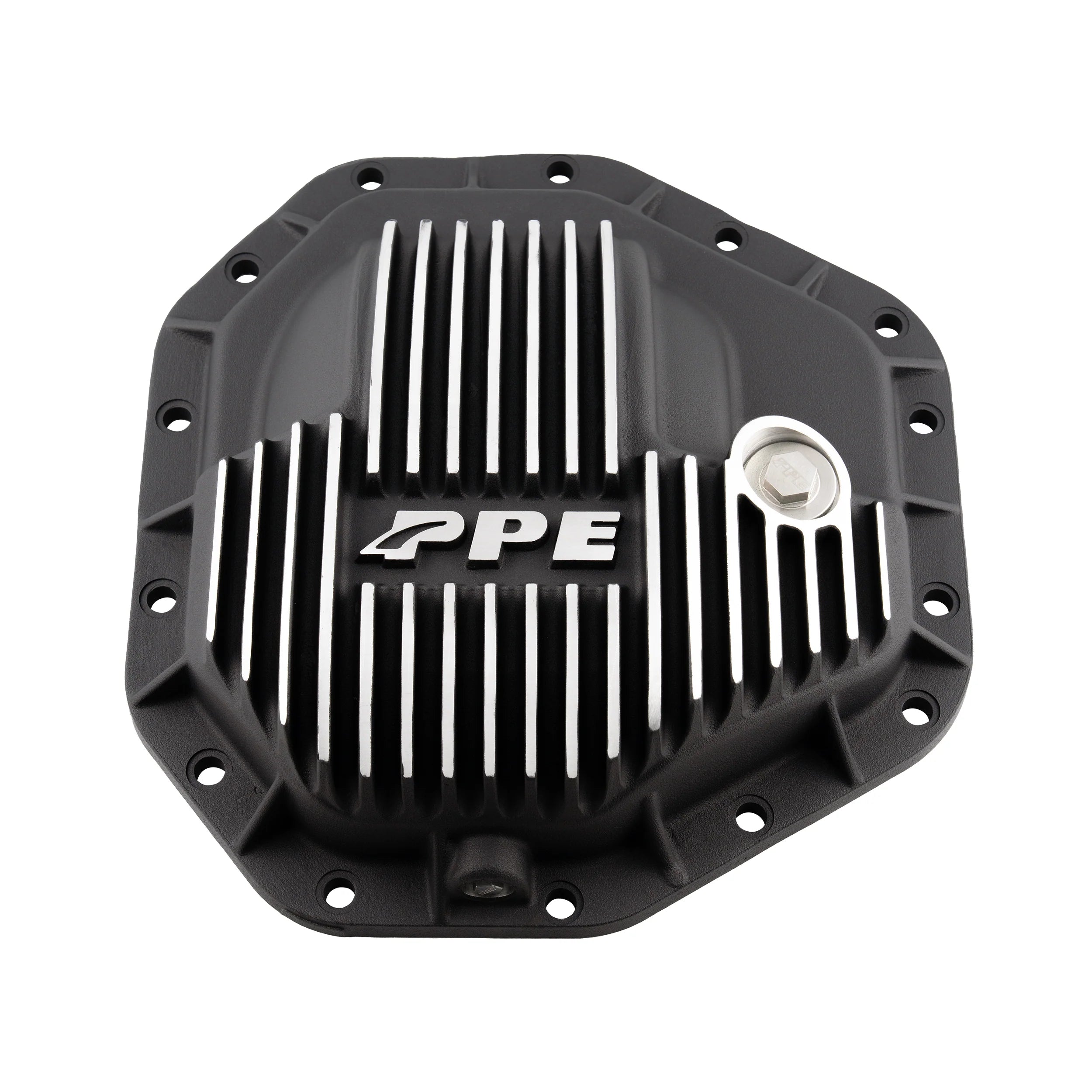 PPE 338052020 Dana M275 14-Bolt Heavy-Duty Cast Aluminum Rear Differential Cover (Brushed) | 2017–2025 Ford F250/F350 Super Duty