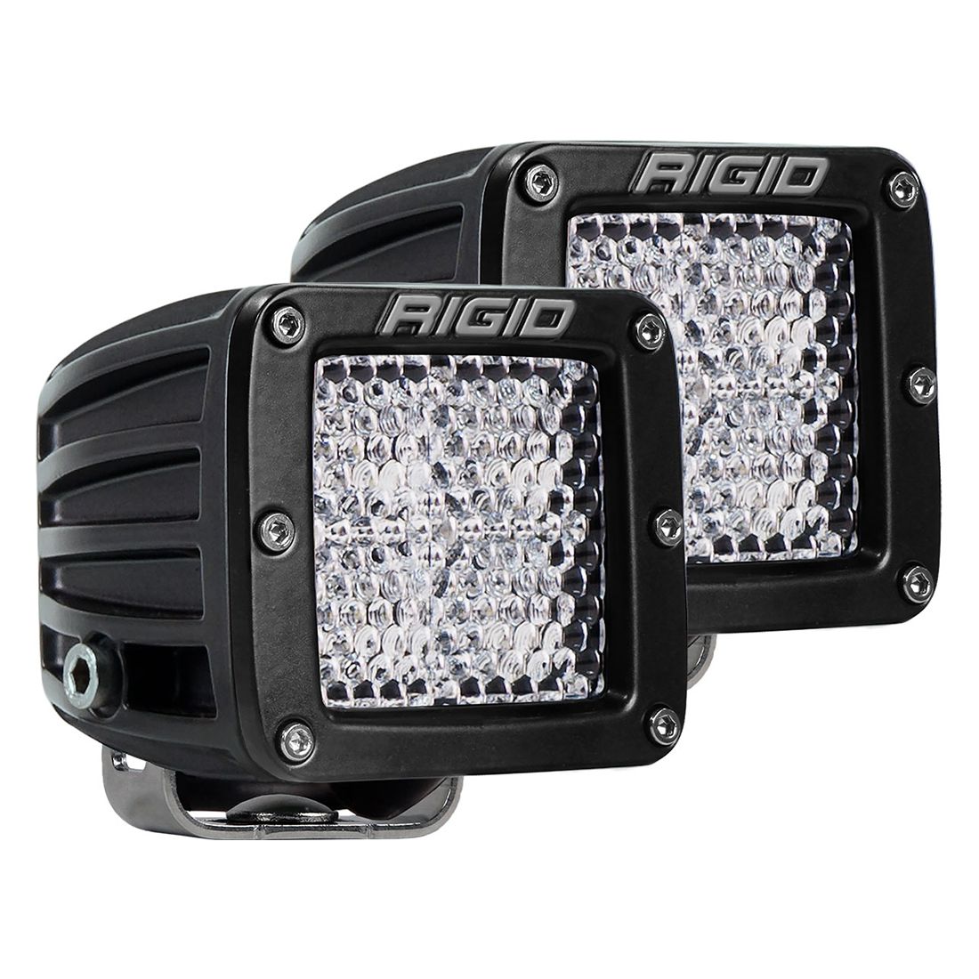 Rigid 222513 D-Series PRO LED Light Diffused Lens Heavy Duty Black Housing Pair | Universal