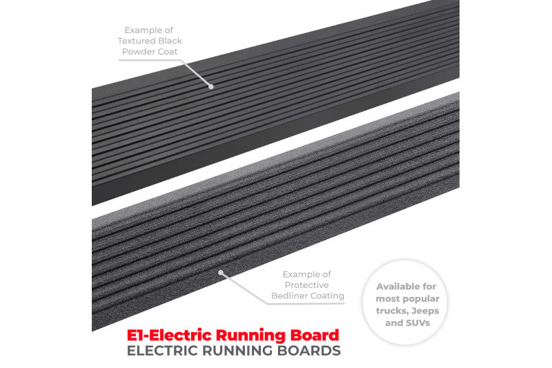 Go Rhino 20404787T E-Board E1 Electric Running Board Kit Protective Bedliner | 2014-2019 GM Silverado/Sierra 1500/2500HD/3500HD