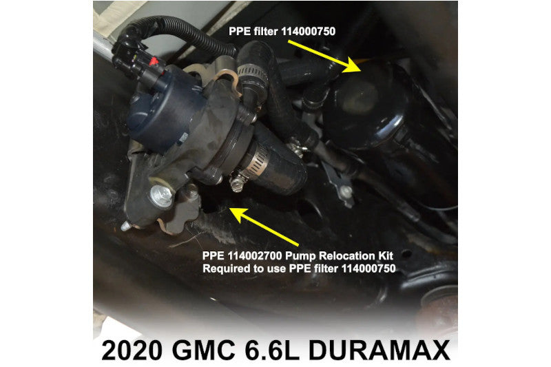 PPE 114002700 Fuel Coolant Pump Relocation Kit | 2020-2025 GM Silverado/Sierra 2500HD/3500HD 6.6L Duramax