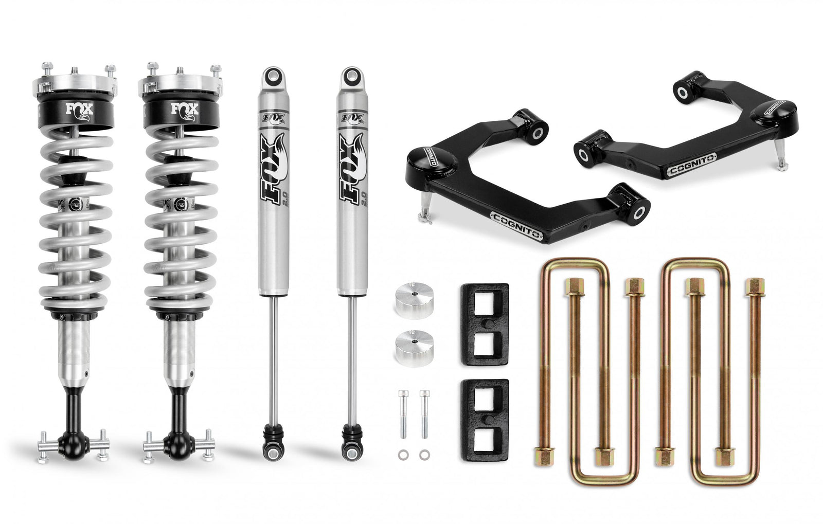 Cognito 210-P0876 3 inch Performance Uniball Leveling Lift Kit with Fox PS Coilover 2.0 IFP Shocks | 2019-2022 GM Silverado/Sierra 1500