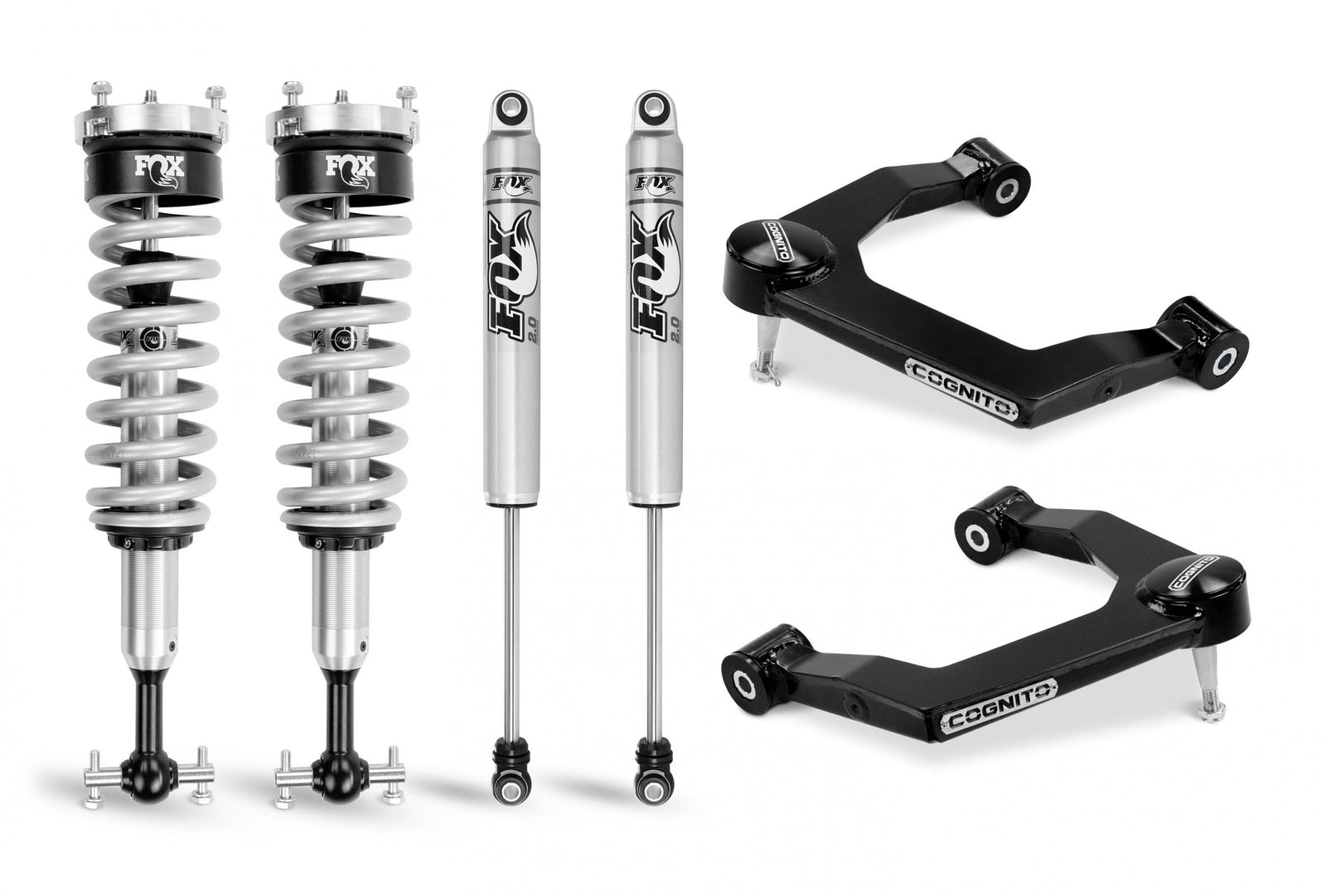 Cognito 210-P0886 1 inch Performance Uniball Leveling Kit with Fox PS Coilover 2.0 IFP Shocks | 2019-2022 GM Silverado/Sierra 1500 Trail Boss/AT4 4WD