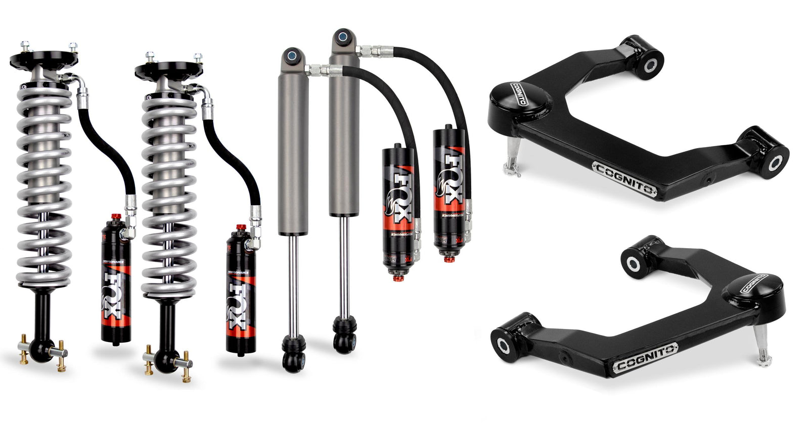 Cognito 210-P1009 3 inch Elite Uniball Leveling Kit with Fox Elite 2.5 Reservoir Shocks | 2019-2022 GM Silverado/Sierra 1500