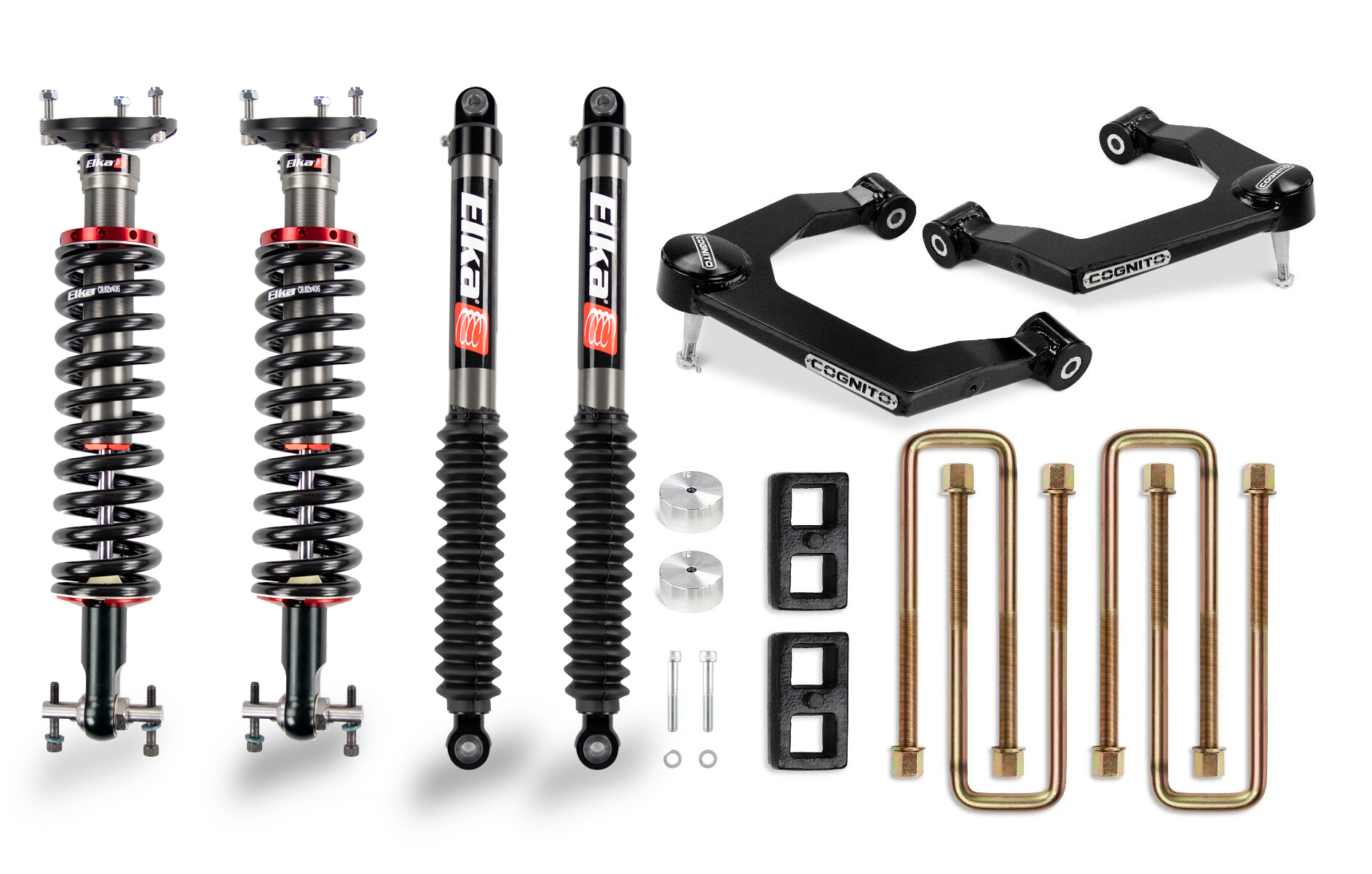 Cognito 210-P1137 3 inch Performance Ball Joint Leveling Lift Kit with Elka 2.0 IFP Shocks | 2019-2021 GM Silverado/Sierra 1500