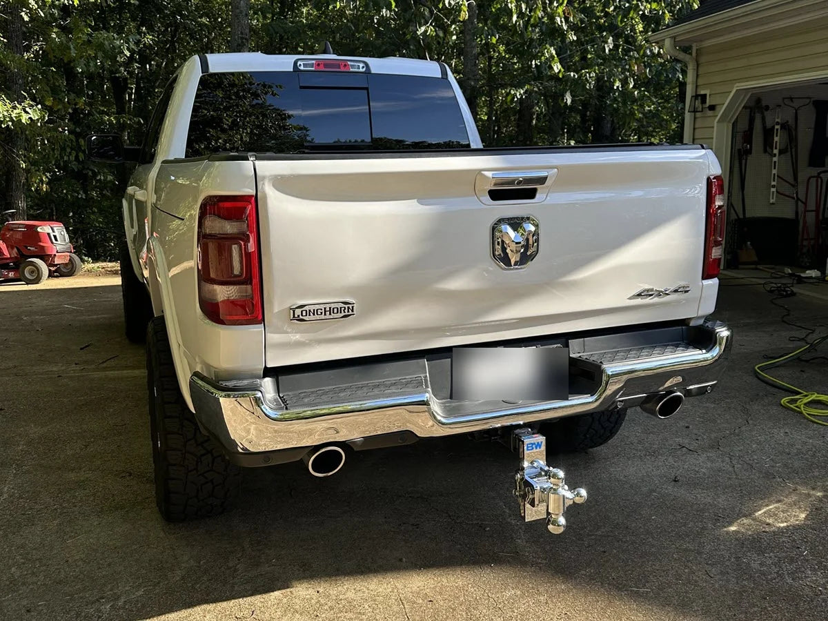 B&W TS20049C Chrome Black Tow & Stow Triple Ball Hitch with 2.5 inch Shank, 7 inch Drop, 7.5 inch Rise | Universal