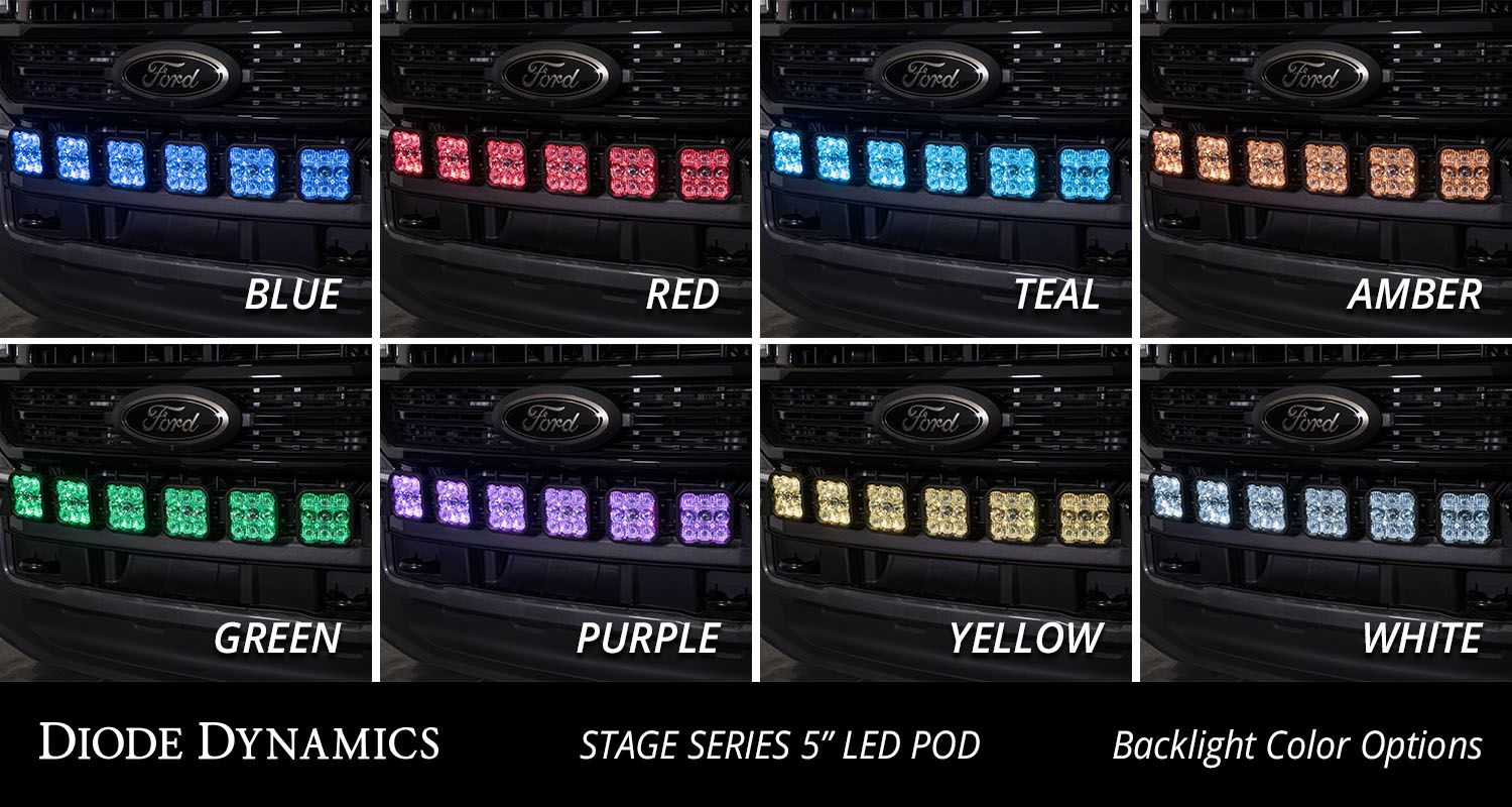 Diode Dynamics DD7572 SS5 6-Pod CrossLink Grille Lightbar Kit w/ Sport Yellow Combo LED Lights | 2020-2022 Ford F250/F350 Super Duty