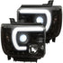 Recon 264295BKC Smoked Projector Headlights with OLED U-Bar | 2014-2019 GM Silverado/Sierra 1500/2500HD/3500HD