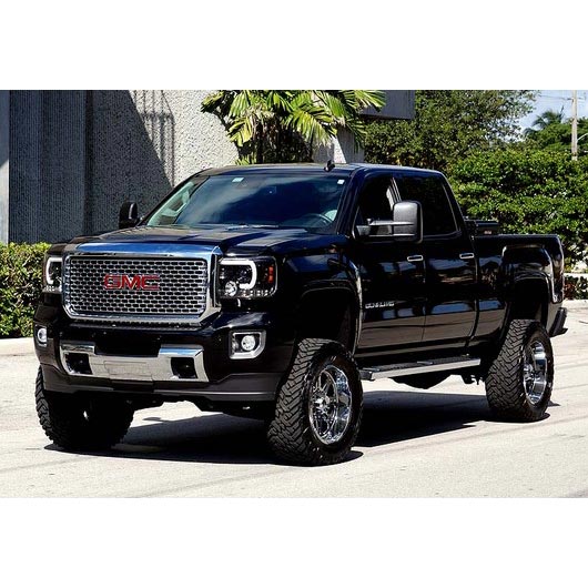 Recon 264295BKC Smoked Projector Headlights with OLED U-Bar | 2014-2019 GM Silverado/Sierra 1500/2500HD/3500HD