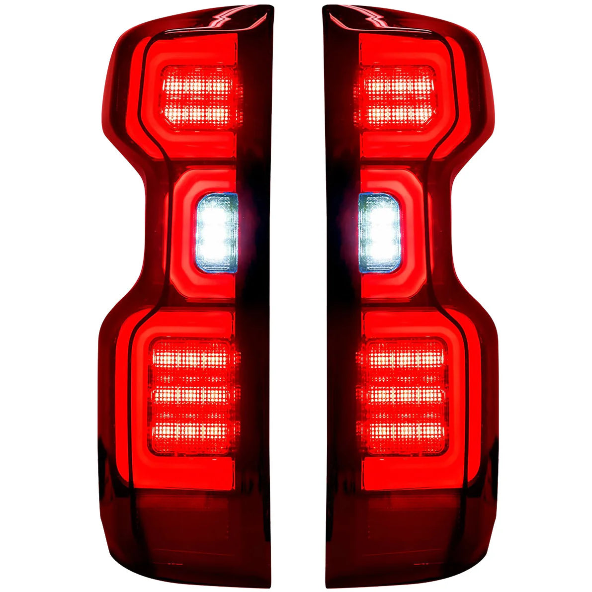 Recon 264397RBK LED Red Smoked Tail Lights | 2020-2025 GM Chevrolet Silverado 2500HD/3500HD