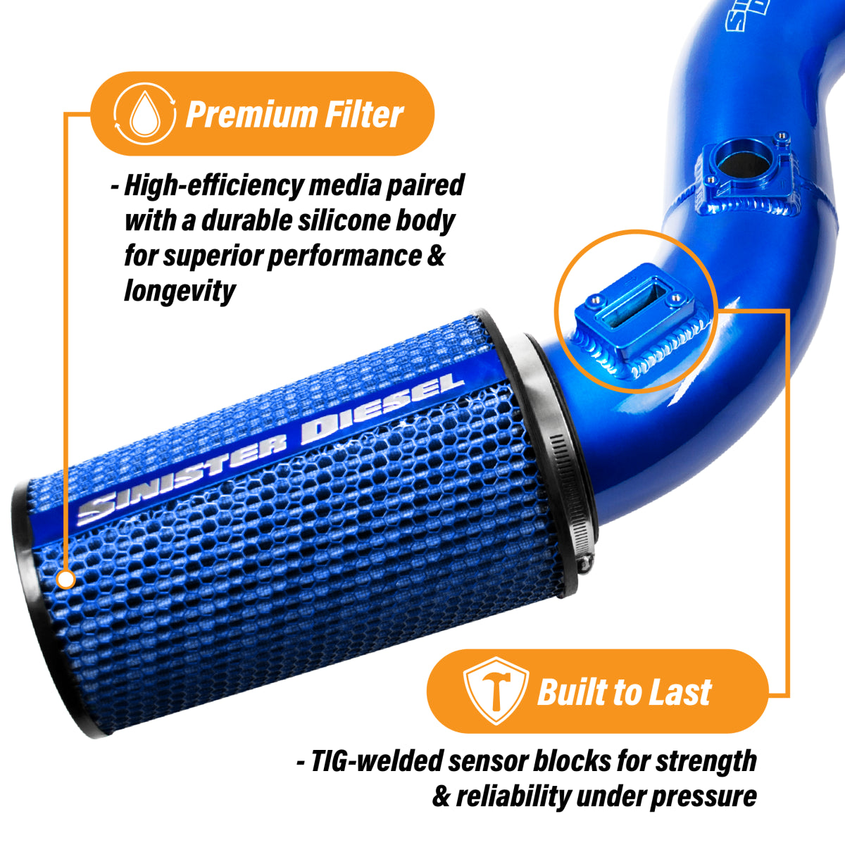 Sinister Diesel SD-CAI-6.7P-11 Cold Air Intake | 2011-2016 Ford F250/F350 Super Duty 6.7L Powerstroke