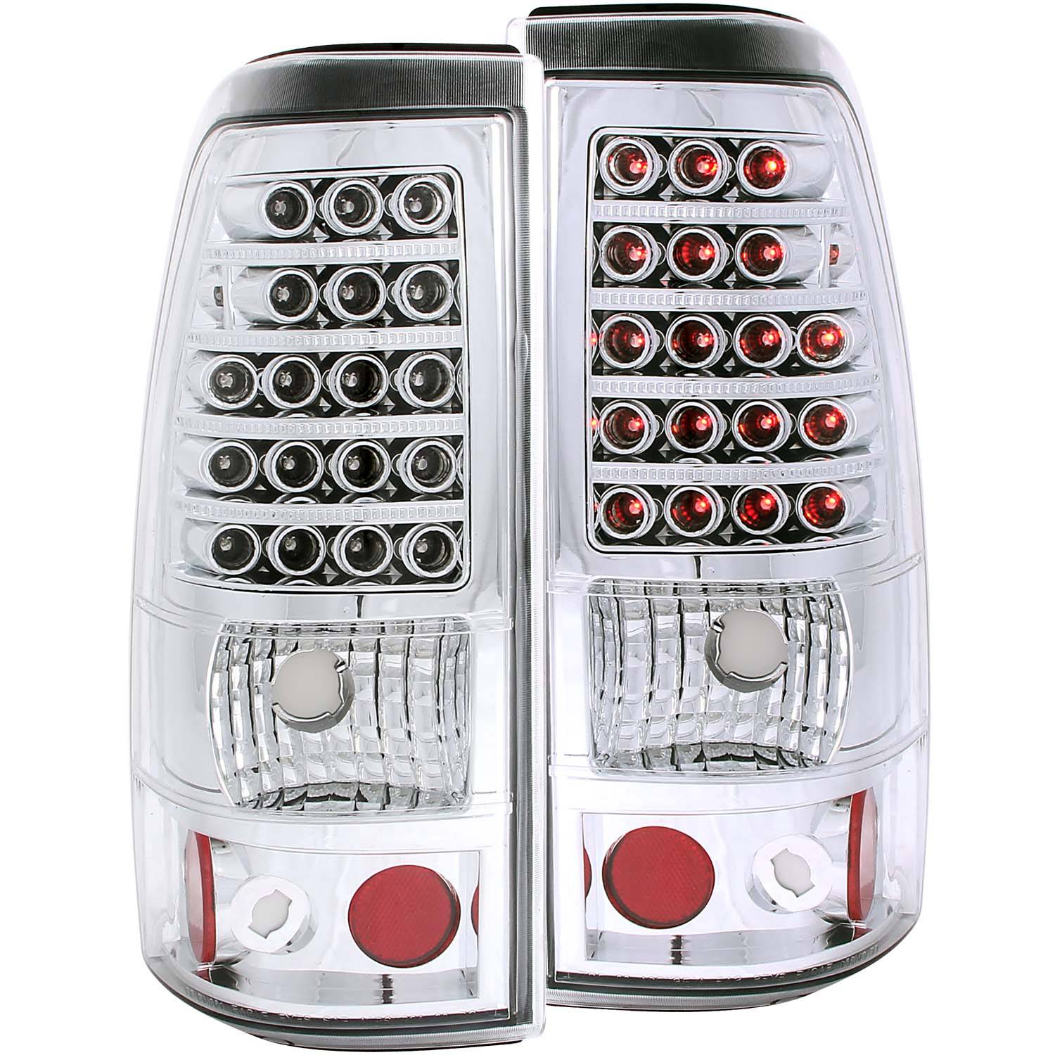 ANZO 311008 Chrome Classic LED Tail Lights | 2003-2007 GM Chevrolet Silverado 2500HD/3500HD