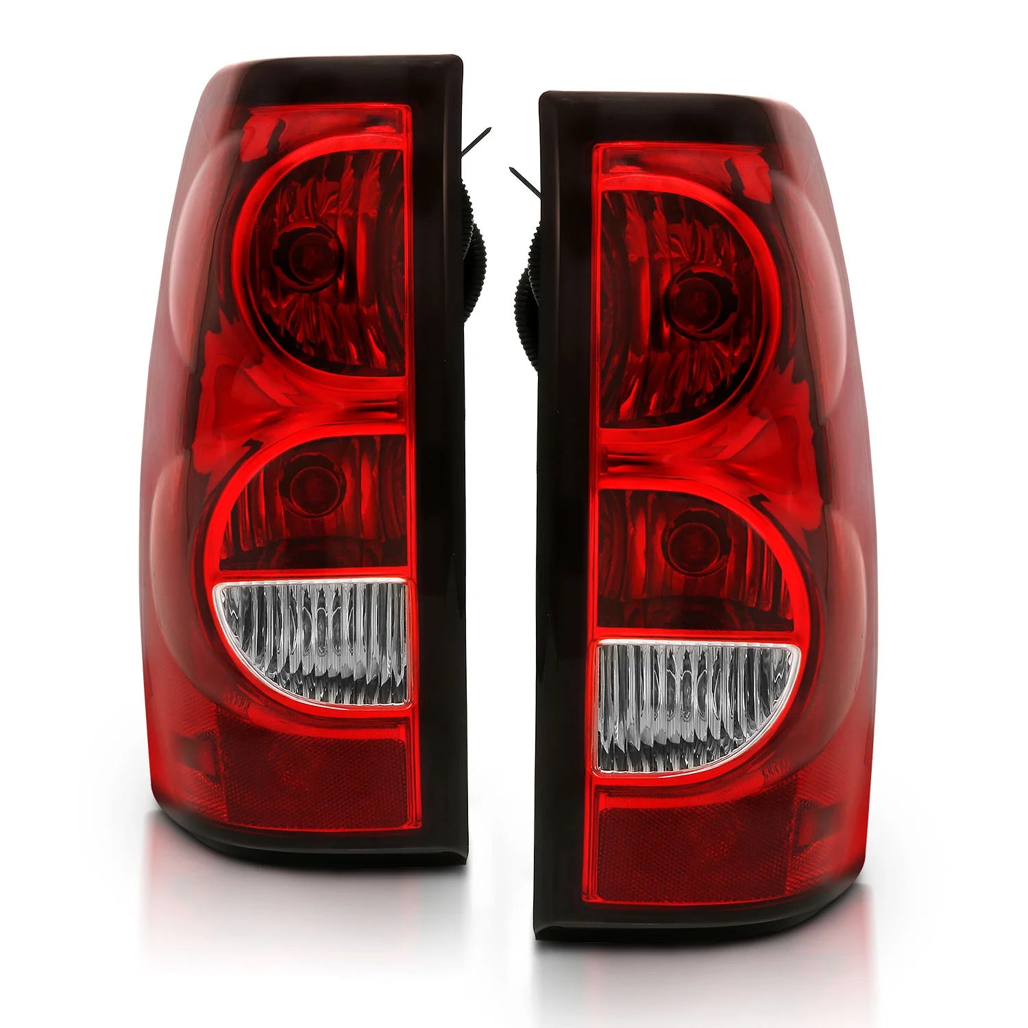 ANZO 311302 Red OE Style Tail Lights with Black Trim | 2003-2006 GM Chevrolet Silverado 2500HD/3500HD