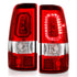 ANZO 311329 Chrome Red Bar Style LED Tail Lights | 2003-2006 GM Chevrolet Silverado 2500HD/3500HD