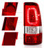 ANZO 311329 Chrome Red Bar Style LED Tail Lights | 2003-2006 GM Chevrolet Silverado 2500HD/3500HD