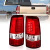 ANZO 311335 Chrome Red Plank Style LED Tail Lights | 2003-2007 GM Chevrolet Silverado 2500HD/3500HD