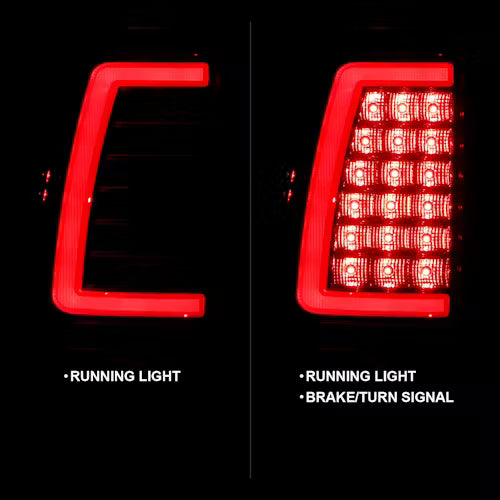ANZO 311335 Chrome Red Plank Style LED Tail Lights | 2003-2007 GM Chevrolet Silverado 2500HD/3500HD