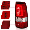 ANZO 311335 Chrome Red Plank Style LED Tail Lights | 2003-2007 GM Chevrolet Silverado 2500HD/3500HD