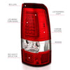 ANZO 311335 Chrome Red Plank Style LED Tail Lights | 2003-2007 GM Chevrolet Silverado 2500HD/3500HD