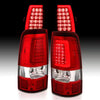 ANZO 311335 Chrome Red Plank Style LED Tail Lights | 2003-2007 GM Chevrolet Silverado 2500HD/3500HD