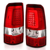 ANZO 311335 Chrome Red Plank Style LED Tail Lights | 2003-2007 GM Chevrolet Silverado 2500HD/3500HD