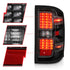 ANZO 311423 Black Clear LED Tail Lights | 2015-2019 GM Silverado/Sierra 2500HD/3500HD NON-OEM LED