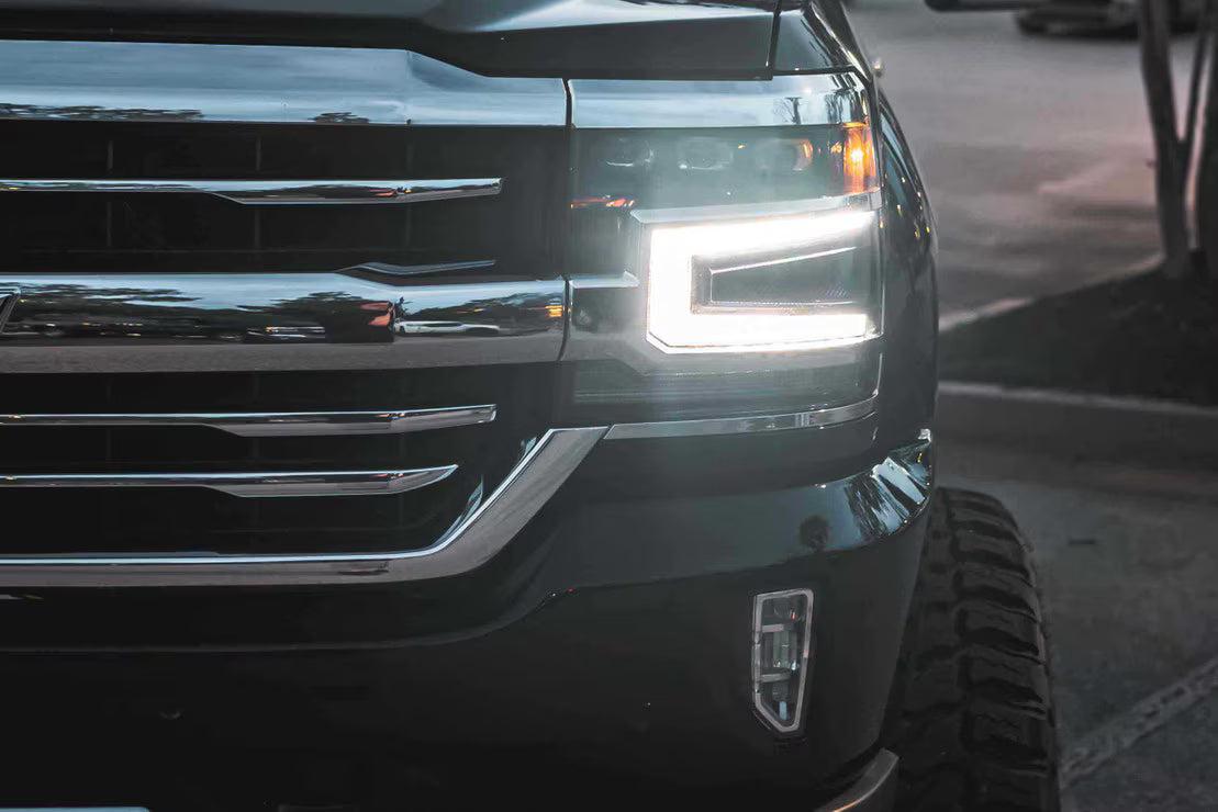 Morimoto LF542.B XB LED Headlight Trim Set - Unfinished | 2016-2018 GM Chevrolet Silverado 1500